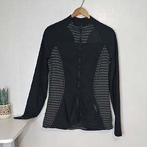 Marika Dry Wik Seamless Jacket Women's Black and Gray Long Sleeve Top Pullover